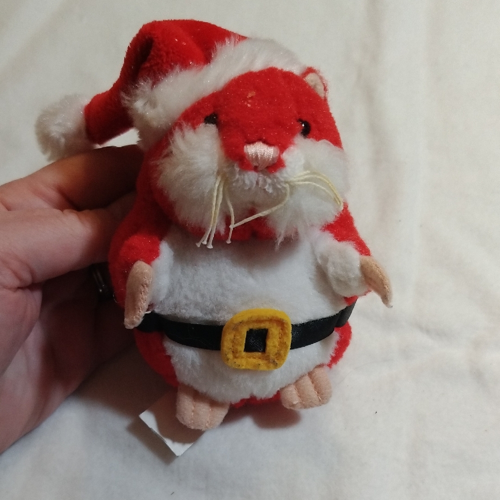 Festive Plush Santa Hamster Stuffed Animal